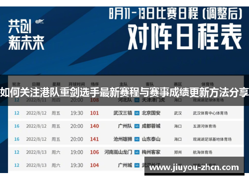 如何关注港队重剑选手最新赛程与赛事成绩更新方法分享